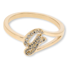 Absolute Sterling Silver Goldclad Simulated Diamond Initial "G" Ring, Size 9