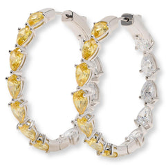 Absolute x Marysol Patton Brass Yellow Pear Hoop Earrings -1.5"