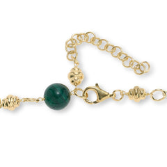 Rarities Sterling Silver Gold-Plated Malachite Statement Drop Necklace, 18"