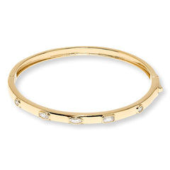 Absolute Sterling Silver Multi Cut Bangle Bracelet