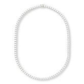 Absolute Stainless Steel 4mm Round Magnetic Clasp Tennis Necklace, 18"