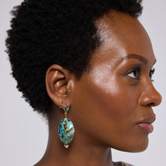 Connie Craig Carroll Jewelry Abalone & Cultured Pearl Drop Earrings