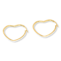 Fiorenza Sterling Silver Goldclad Heart-Shaped Diamond-Cut Hoop Earrings