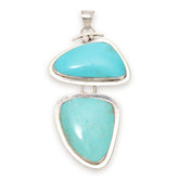 Chaco Canyon Sterling Silver Freeform Turquoise Pendant