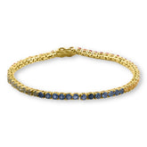 House of Ellure Sterling Silver Goldclad Multi-color Sapphire Tennis Bracelet, 7"