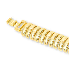 Bellezza Bronze Goldtone Whale's Tail Linked Bracelet, 7-1/4"