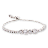 Absolute Sterling Silver Bezel XOXO Tennis Bolo Bracelet