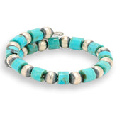 Chaco Canyon Sterling Silver Sleeping Beauty Turquoise and Silver Bead Wrap Ring