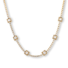 Absolute Stainless Steel Sparkle Tennis Necklace, 16"