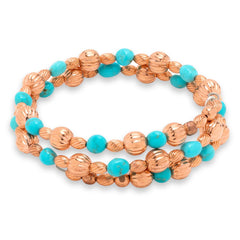 Chaco Canyon Copper and Turquoise Bead Coil Bracelet