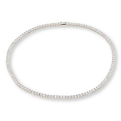 Absolute Brass Silvertone 4mm Round Magnetic Tennis Necklace, 20"
