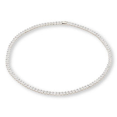 Absolute Brass Silvertone 4mm Princess Magnetic Tennis Necklace, 20"