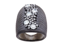 Anillo Vicenza de plata esterlina con cristales alargados en cascada, talla 7