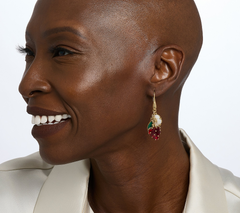 Patricia Nash Red-Worn Gold Strawberry Drop Earrings
