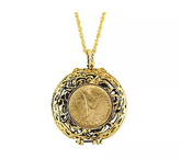 Mustard Seed Locket Angel Coin Pendant 24"L