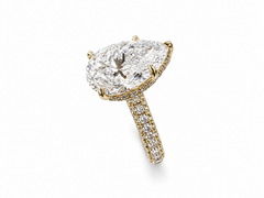 14K White Gold 4.50 CTTW Pear Lab-Grown Diamond Ring – E VVS2