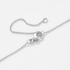 Fire Light Lab Grown Diamond 2.5cttw Heart Smile 18" Necklace, 14K WG