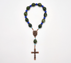 Connemara Marble Door Knob Blue Protection Rosary