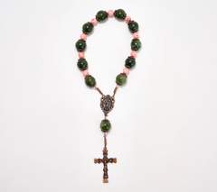 Connemara Marble Door Knob Pink Protection Rosary