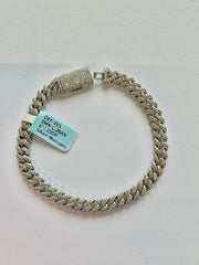 97520 - 6mm 8” 5cttw silver moissanite cuban white ($2500)