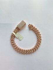 50636 - 10mm 8” 9cttw silver moissanite cuban Rose Gold ($4500)