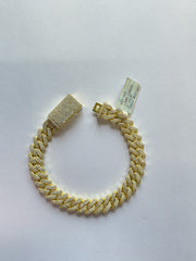 50636 - 10mm 8” 9cttw silver moissanite cuban Yellow ($4500)