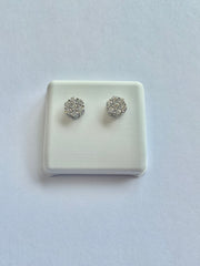 99337 - flower Studs silver lab 8mm 0.80cttw ($445) white