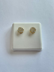 99337 - flower Studs silver lab 8mm 0.80cttw ($445) yelllow