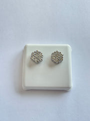 99338 - flower Studs silver lab 10mm 1.75cttw ($895) White