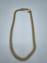 10K Yellow Gold Diamond Cuban Necklace 10mm 22" Hip Hop Style