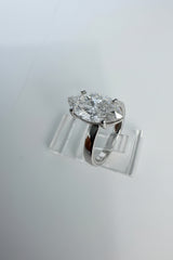 14K White Gold 3.09 CTTW Marquise Lab-Grown Diamond Ring
