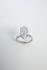 14K White Gold 3.09 CTTW Marquise Lab-Grown Diamond Ring