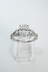 14K White Gold 2.50 CTTW Oval Lab-Grown Diamond Ring