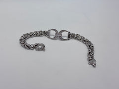 Milor Italy Sterling Silver CZ Byzantine Bracelet, 8"