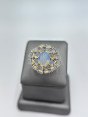 Colleen Lopez Sterling Silver Ethiopian Opal Cocktail Ring, Size 8