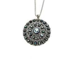 Amena K Sterling Silver Abalone Pendant with 32" Chain, HSN