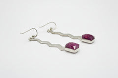 Jay King Sterling Silver Ruby Zigzag Earrings