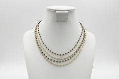 Bellezza Black Spinel and Bronze Bead 4Row 18-3/4" Necklace