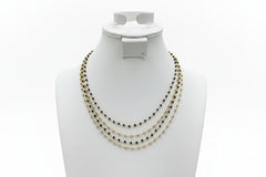 Bellezza Black Spinel and Bronze Bead 4Row 18-3/4" Necklace