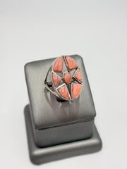 Traveler's Journey Sterling Silver Pink Opal Star Ring, Size 7