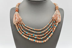 Jay King Sterling Silver Sunstone & Turquoise Bead Necklace – 18"