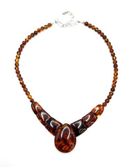 Collar Jay King de plata esterlina con cuentas multicolores de ámbar, 45,7 cm