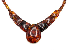 Collar Jay King de plata esterlina con cuentas multicolores de ámbar, 45,7 cm