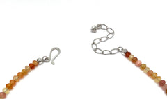 Jay King Red Chalcedony Graduated Beaded Sterling Silver Necklace 18"