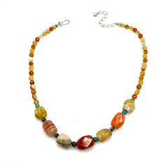 Collar Jay King de plata de ley con cuentas de múltiples gemas (18")