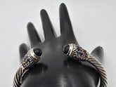 Bali RoManse Sterling Silver & 18k Accents Multi-gemstone Cuff Bracelet, 6-3/4"