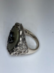 Connemara Marble Sterling Silver Marcasite Trinity Knot Ring Size 7