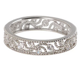 Diamonique Sterling Floral Design Eternity Band Size 7
