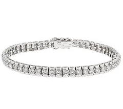 Epiphany Platinum Clad Diamonique 8" Bracelet
