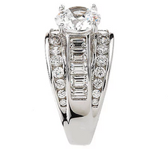 Diamonique Platinum Clad 100-Facet Channel-Set Ring Size 10